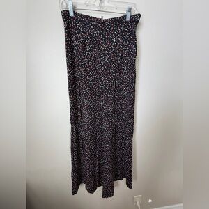 Free People Black and Red Patterned Wide Leg Pants